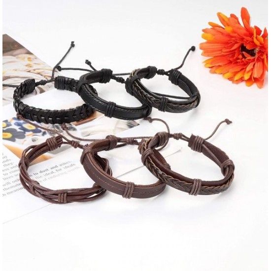 15pcs Braided Leather Bracelet For Men Women Cuff Wrap Bracelet Ethnic Tribal Bracelets Adjustable And Brown 15pcs Braided Leather Bracelet For Men Women Cuff Wrap Bracelet Ethnic Tribal Bracelets Adjustable And Brown